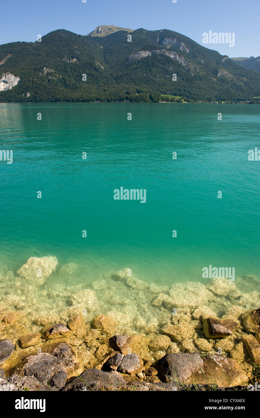 L'eau claire dans la Wolfgangsee dans Austia Banque D'Images
