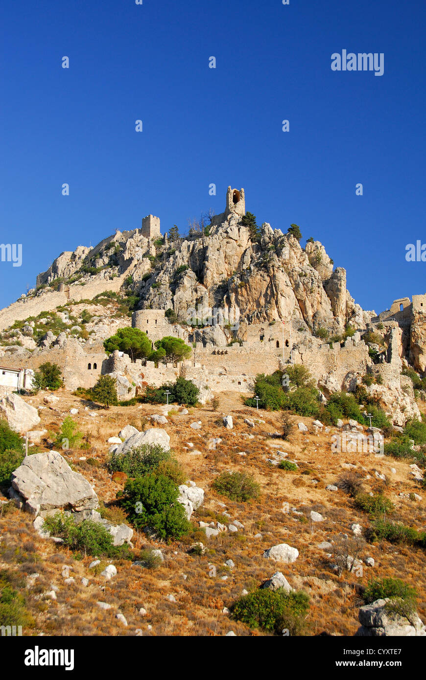 Le nord de Chypre. Une vue sur la colline, les ruines de St Hilarion Château près de Kyrenia. L'année 2009. Banque D'Images