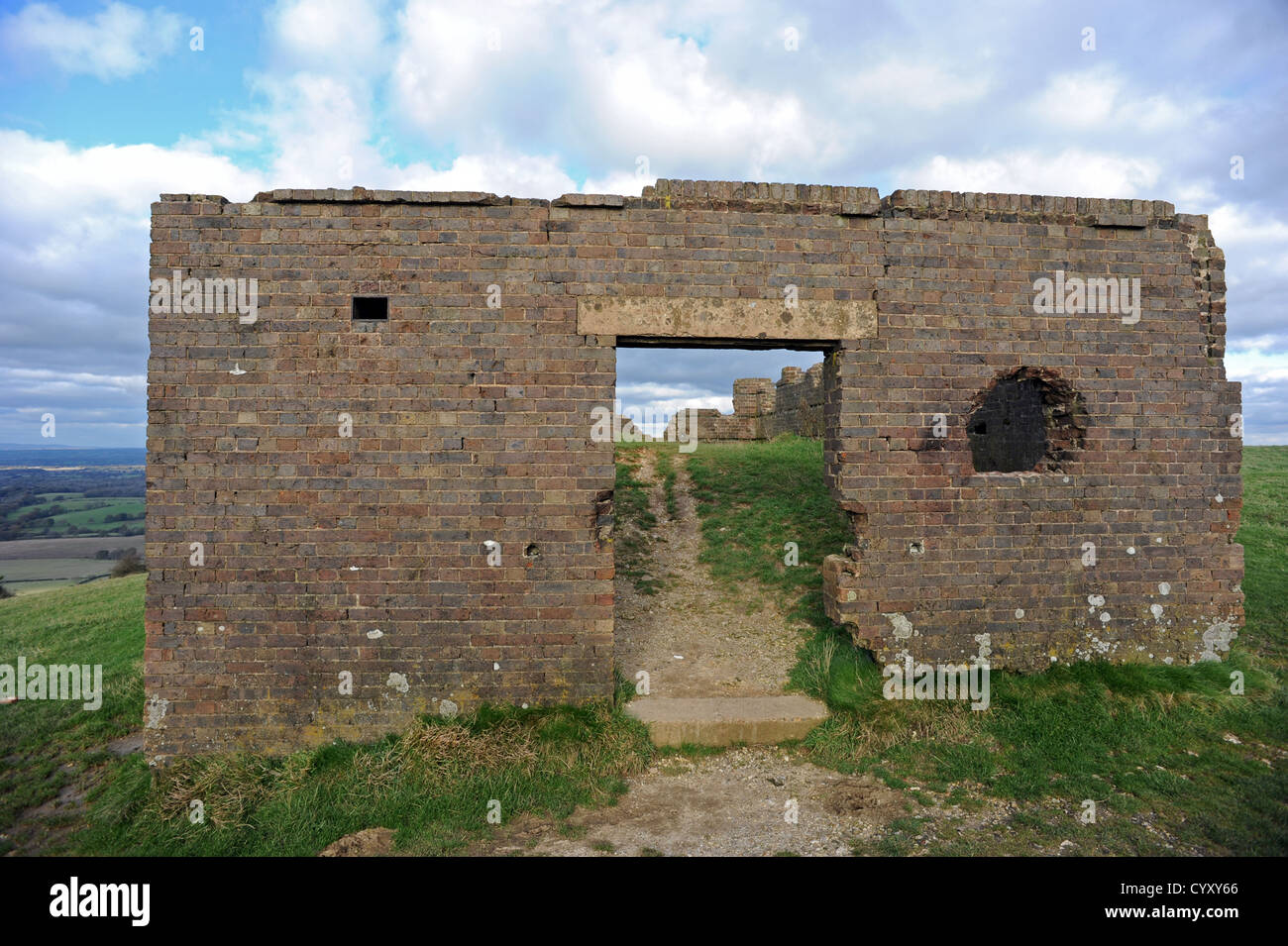 La guerre de l'ancien monde une seule bombe bloquer jusqu'à Devils Dyke Banque D'Images