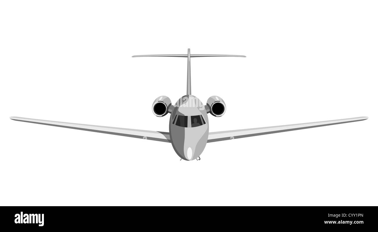 Illustration d'un avion de ligne avion à réaction commerciaux sur fond isolé Banque D'Images