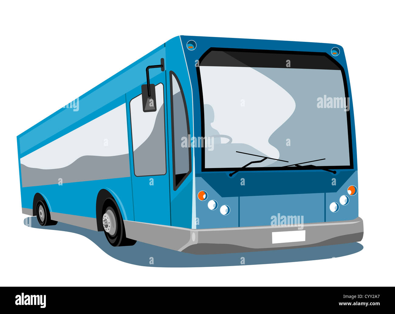 Illustration d'une navette bus coach sur fond isolé Banque D'Images