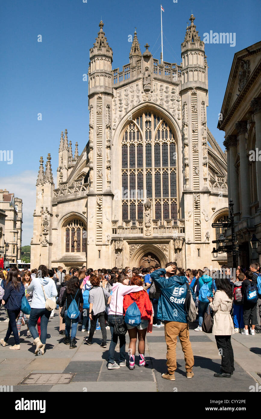 L'Abbaye de Bath un jour d'été en juillet, UK Somerset Bath Spa Banque D'Images