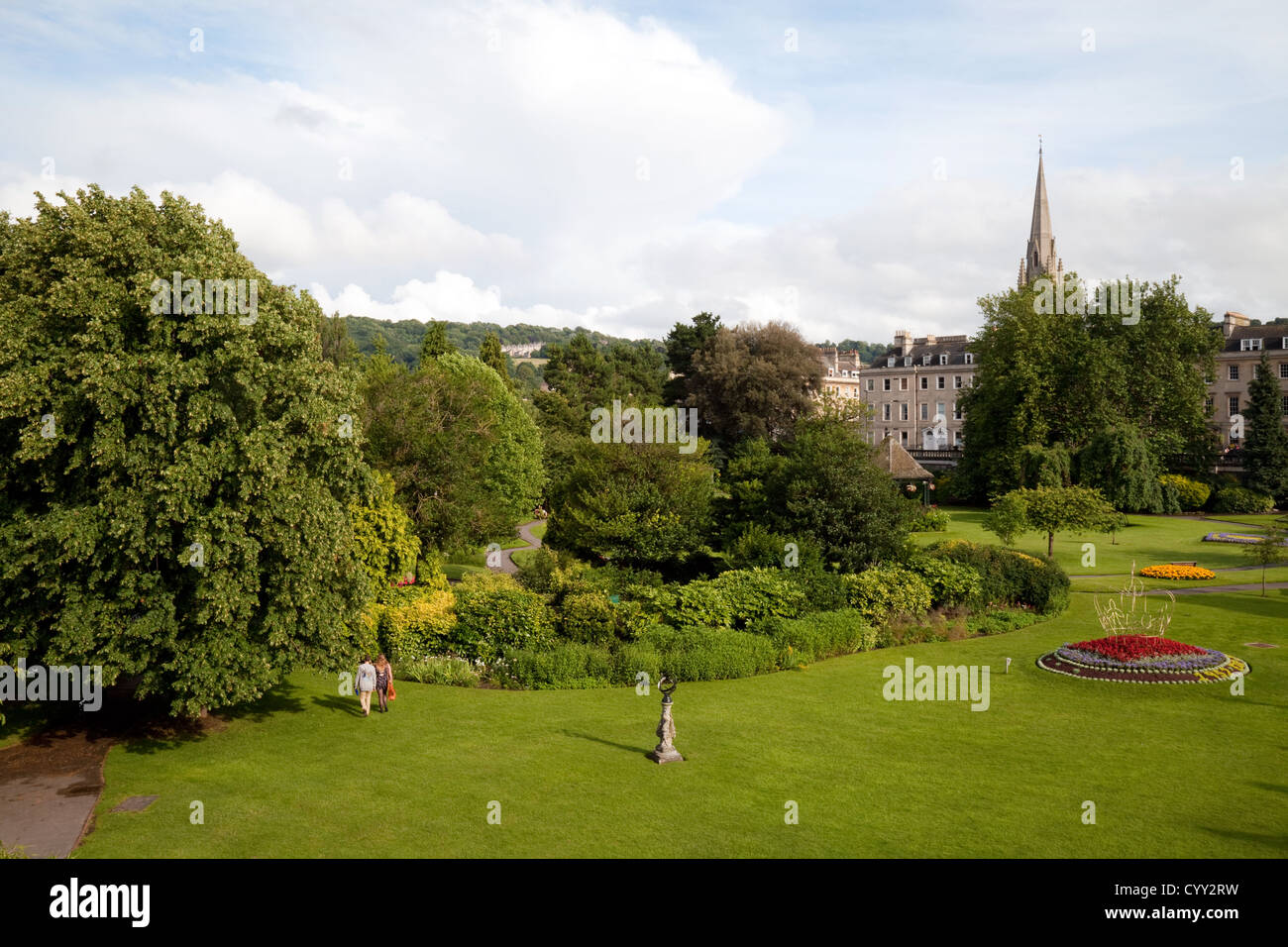 Parade Gardens, l'un des nombreux parcs de la ville de Bath, Somerset, Royaume-Uni Banque D'Images