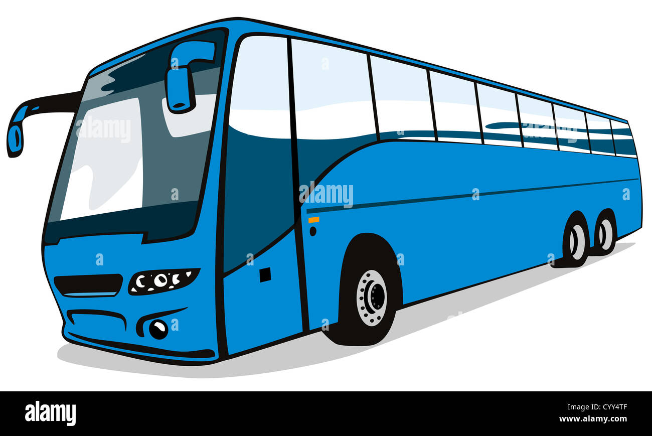 Illustration d'une navette bus coach sur fond isolé Banque D'Images