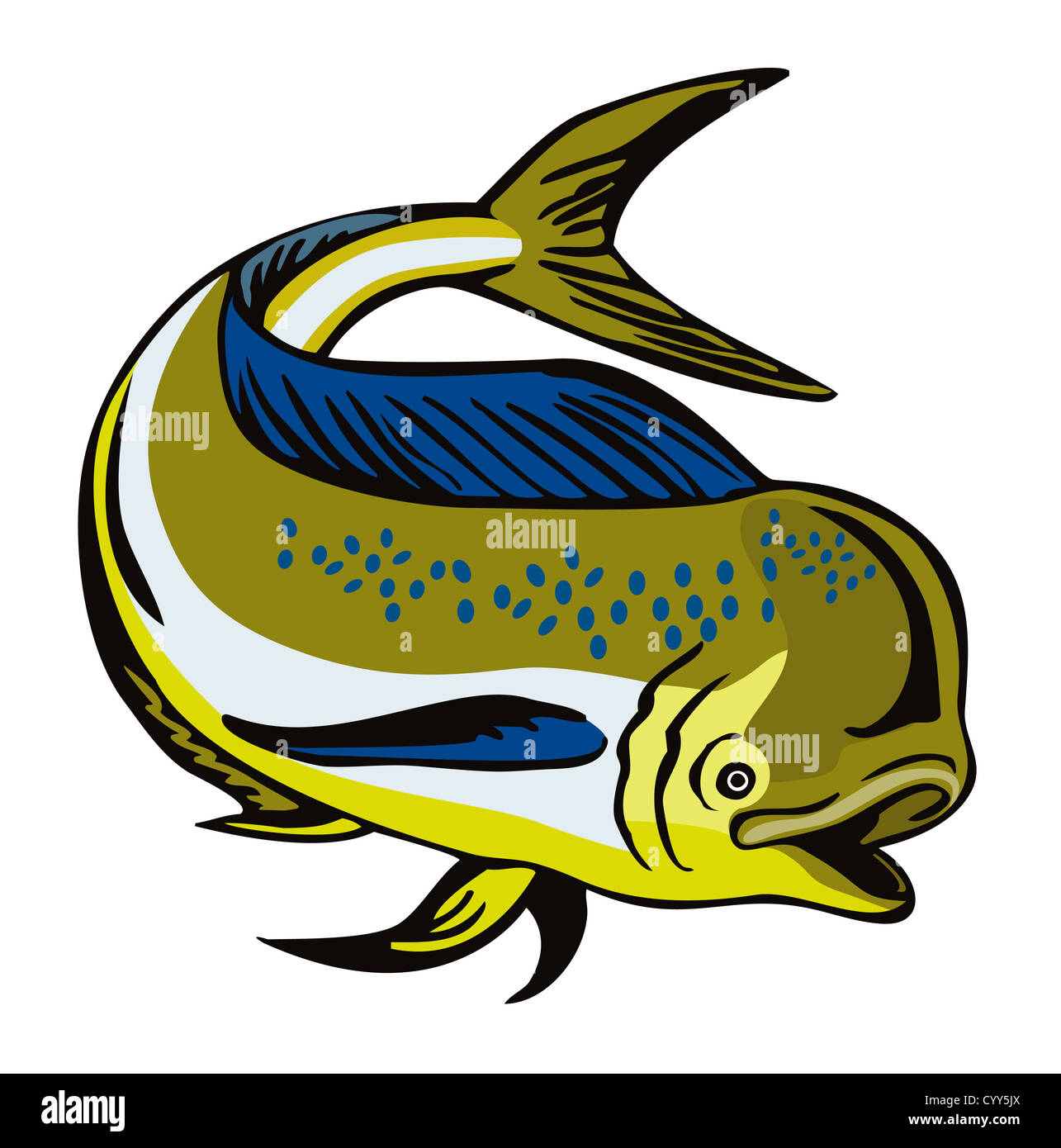Une Silhouette D'un Poisson De Mahi Mahi De Poisson Ou De Dauphin