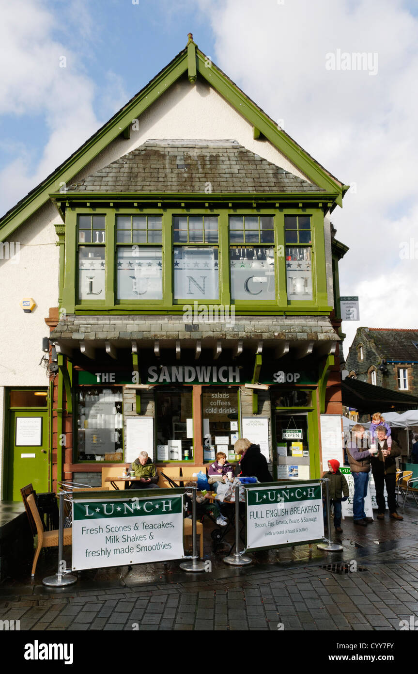 Un sandwich shop à Keswick dans le Lake District, Cumbria, Royaume-Uni Banque D'Images