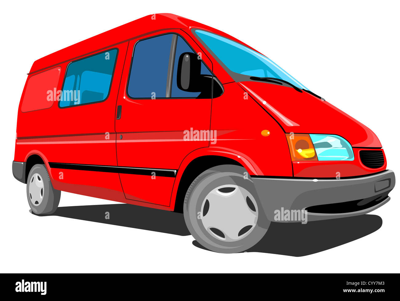 Illustration d'un camion de livraison fait en style rétro. Banque D'Images
