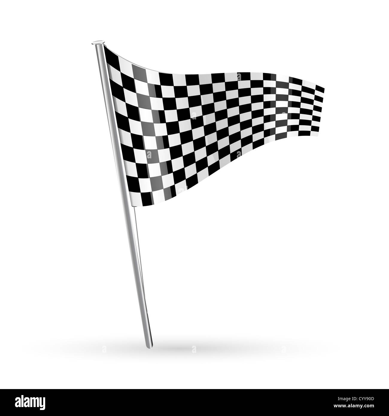 Illustration de la course drapeau sur fond blanc Banque D'Images