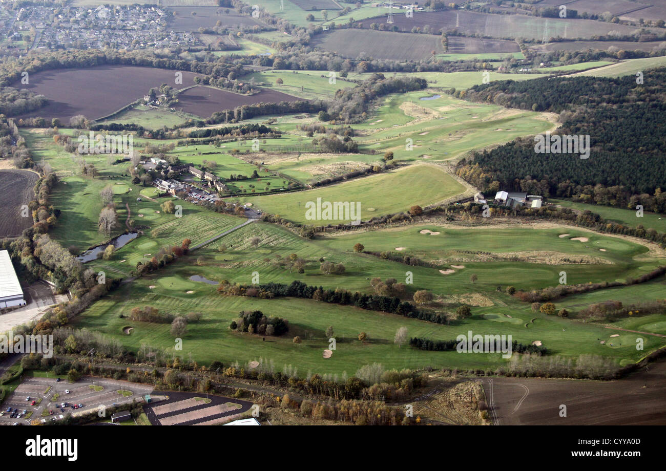 Vue aérienne de Funerarium Golf club près de Barnsley Banque D'Images
