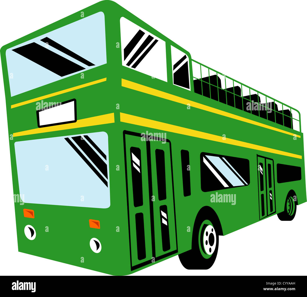 Illustration d'un double decker bus coach sur fond isolé Banque D'Images