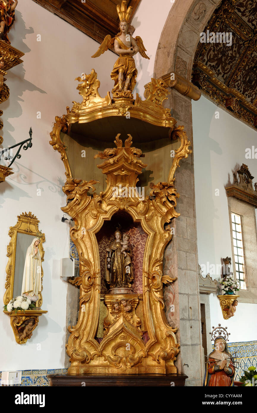 Igreja da Misericórdia (l'église de la miséricorde) intérieur à Caminha, Minho, au nord du Portugal, Europe Banque D'Images
