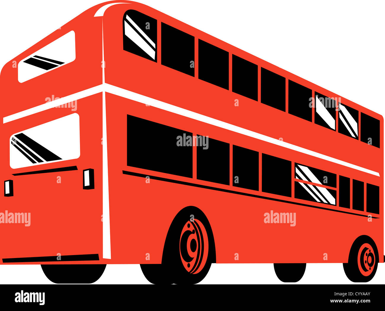 Illustration d'un double decker bus coach sur fond isolé Banque D'Images