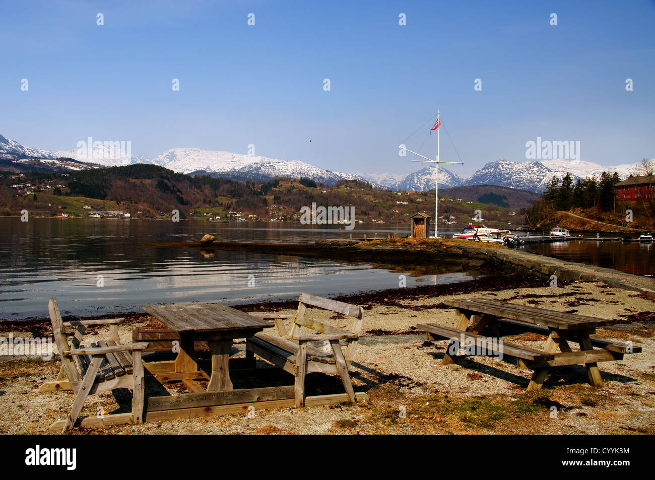 Pique-nique en bord de mer Banque D'Images