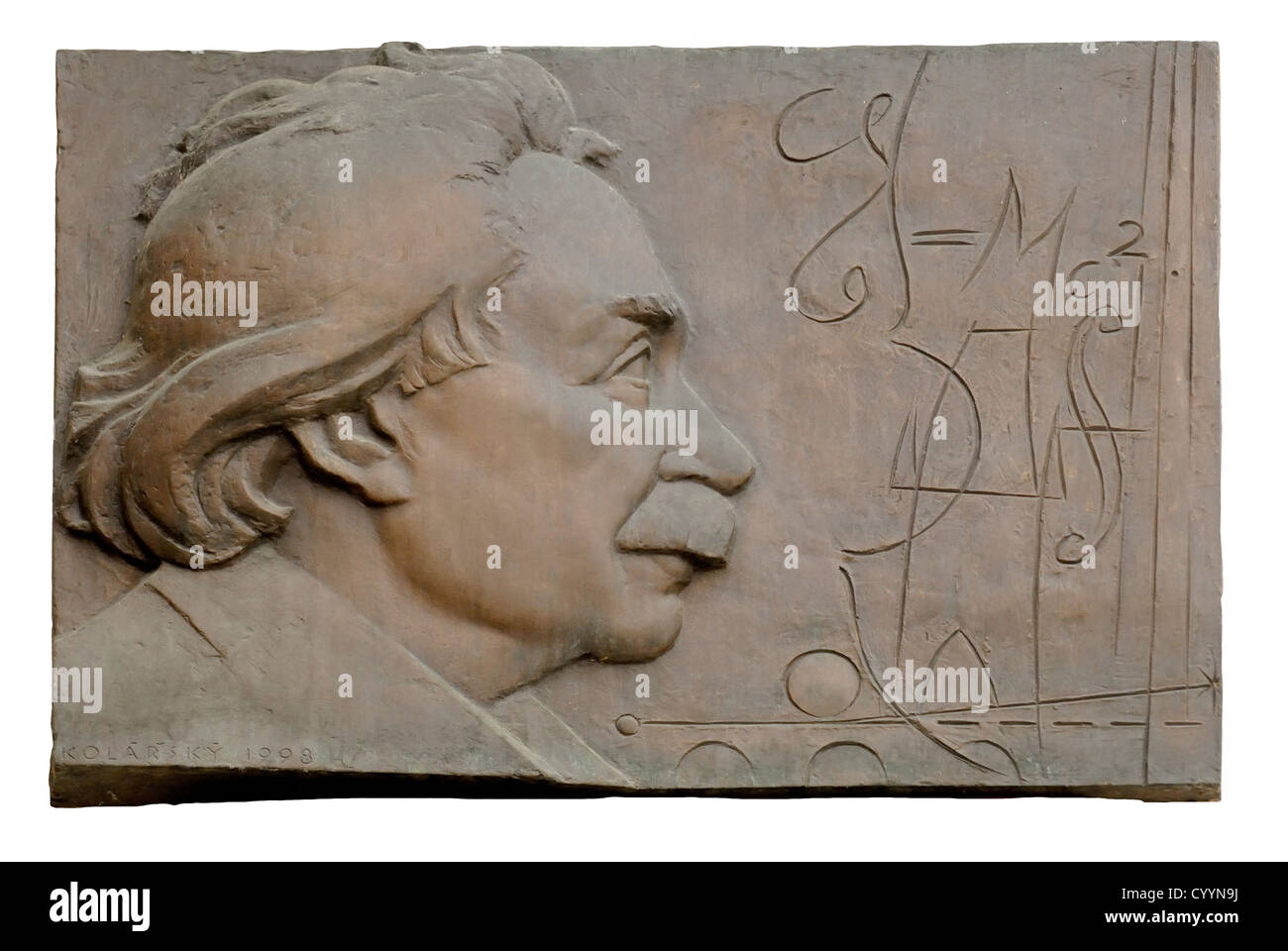 Prague, République tchèque. Place de la vieille ville / Staromestske namesti. Plaque à no 17 commémorant la visite d'Albert Einstein Banque D'Images
