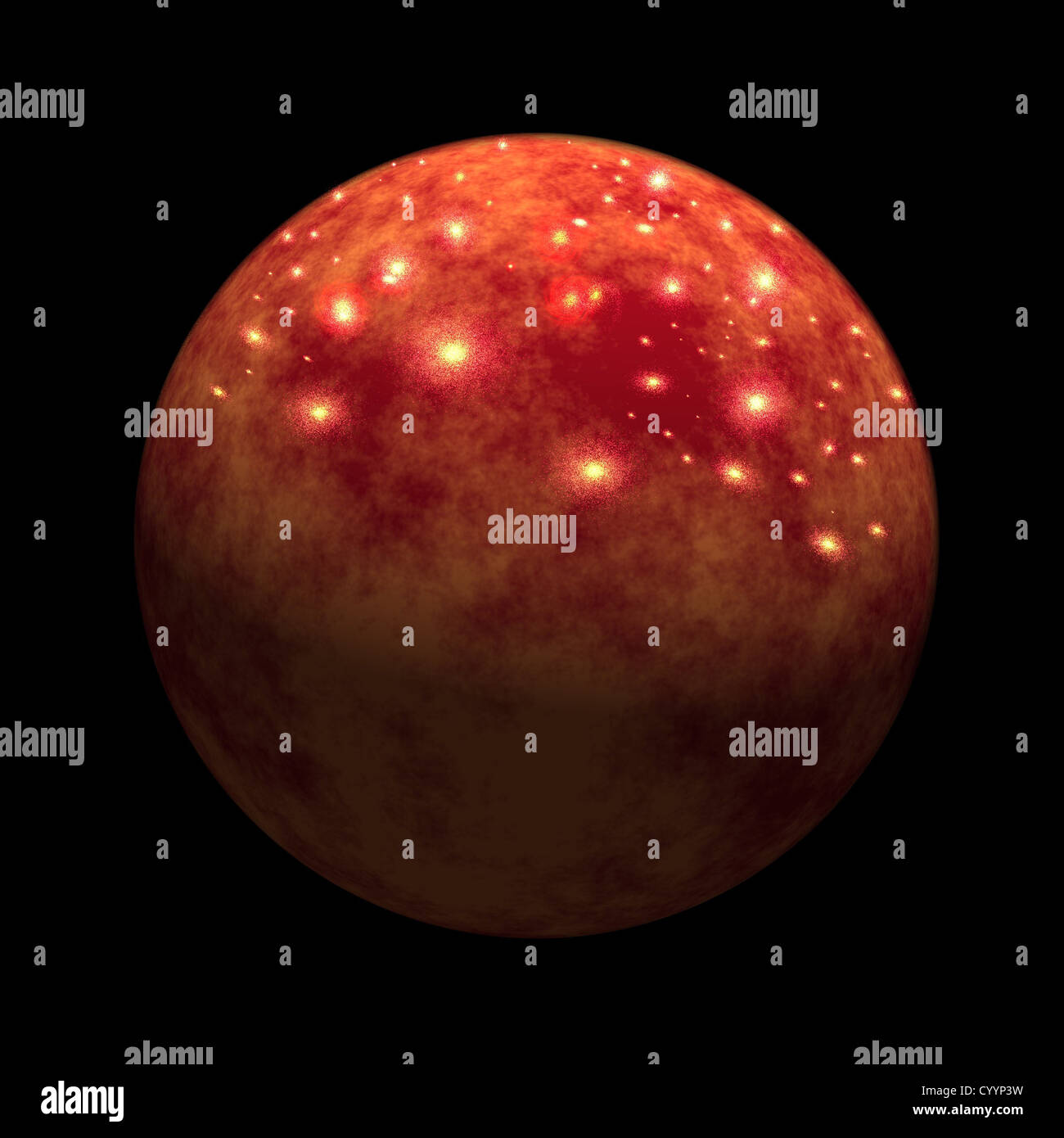Illustration 3d de la planète Vénus sur fond isolé Banque D'Images