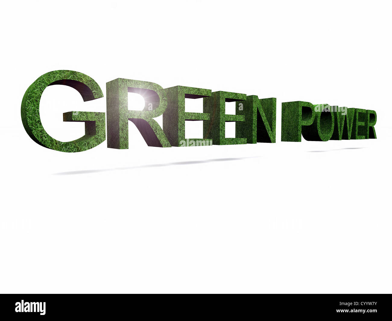 Le mot énergie verte en 3 D Lettres Banque D'Images