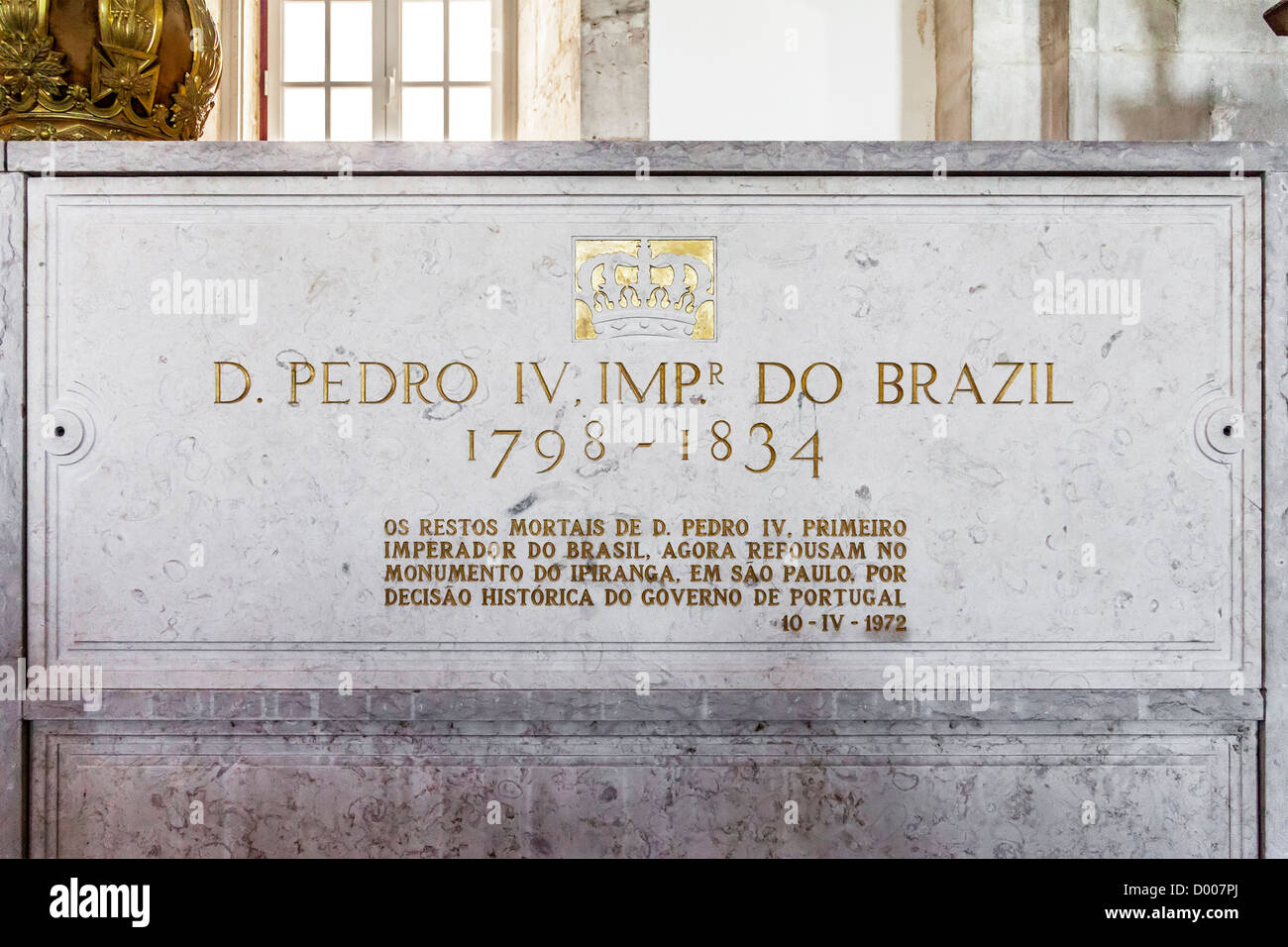 Brésil L'Empereur Pedro I (IV de Portugal) tombe. Panthéon royal de la maison de Bragance. Le monastère de São Vicente de Fora. Lisbonne. Banque D'Images