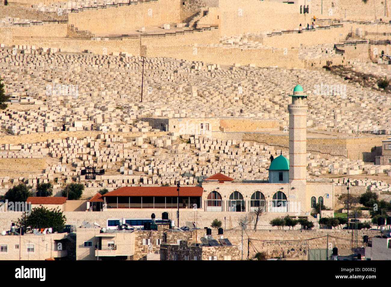 Vue sur le Mont des Oliviers de l'ancienne Jérusalem, Israël Banque D'Images