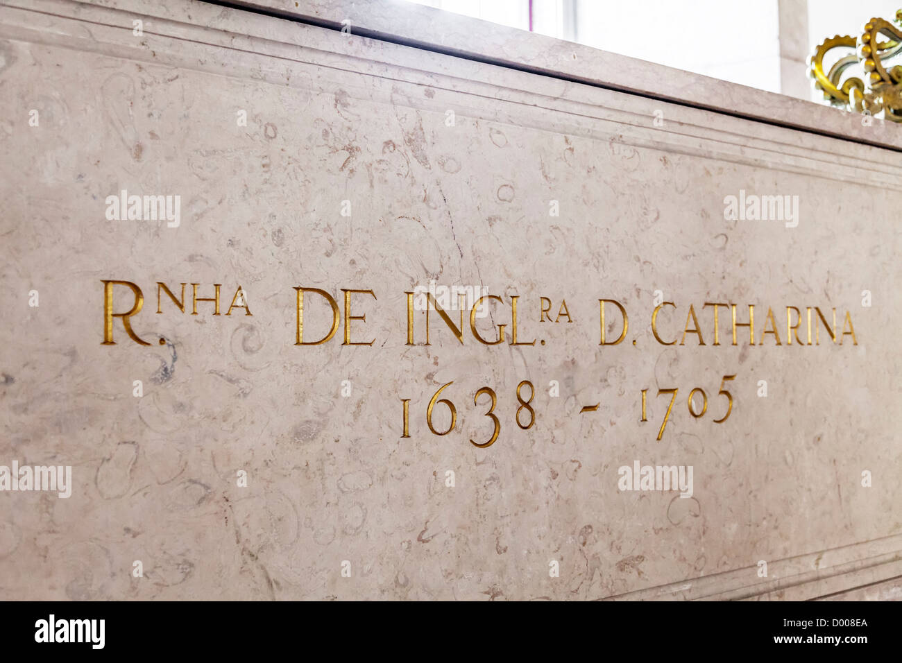 Tombeau de Catherine de Bragance, reine d'Angleterre. Maison de Bragance Panthéon. Le monastère de São Vicente de Fora. Lisbonne, Portugal. Banque D'Images