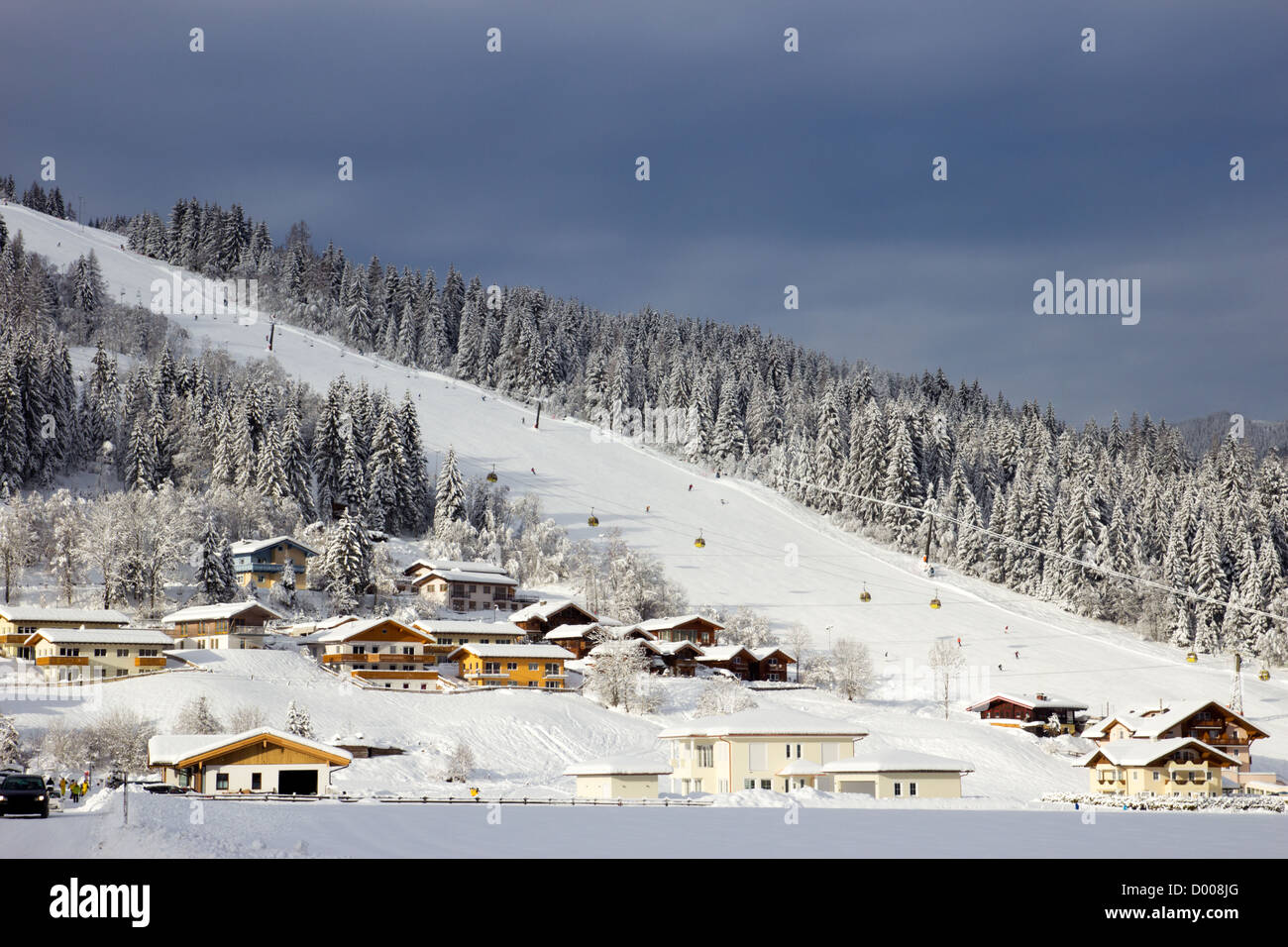 Piste de ski à Flachau, Autriche Banque D'Images