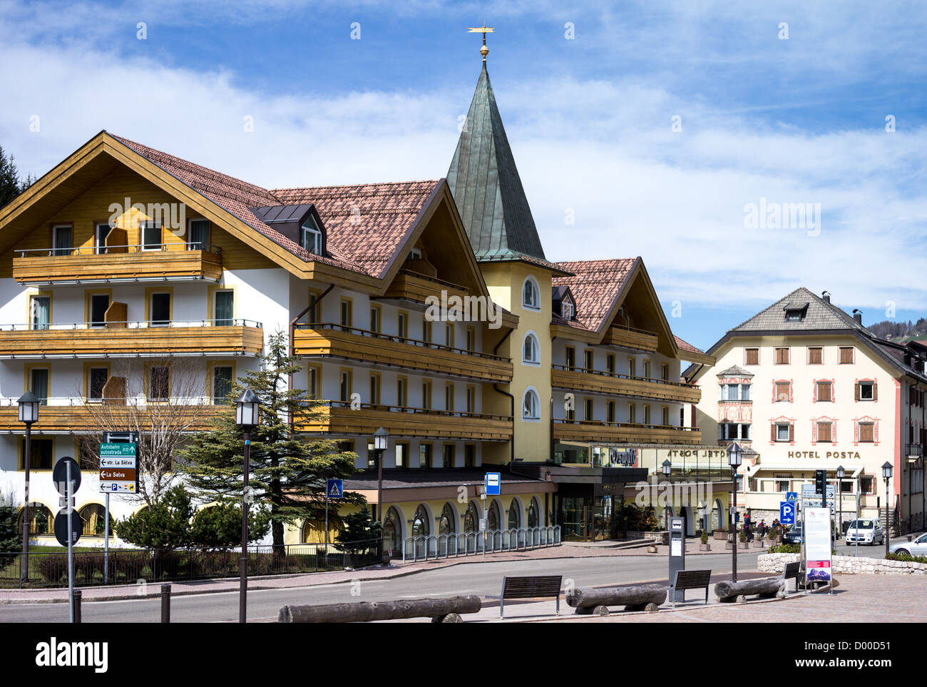 L'Italie, Dolomites, Trentin-Haut-Adige, vue de Selva di Val Gardena Banque D'Images