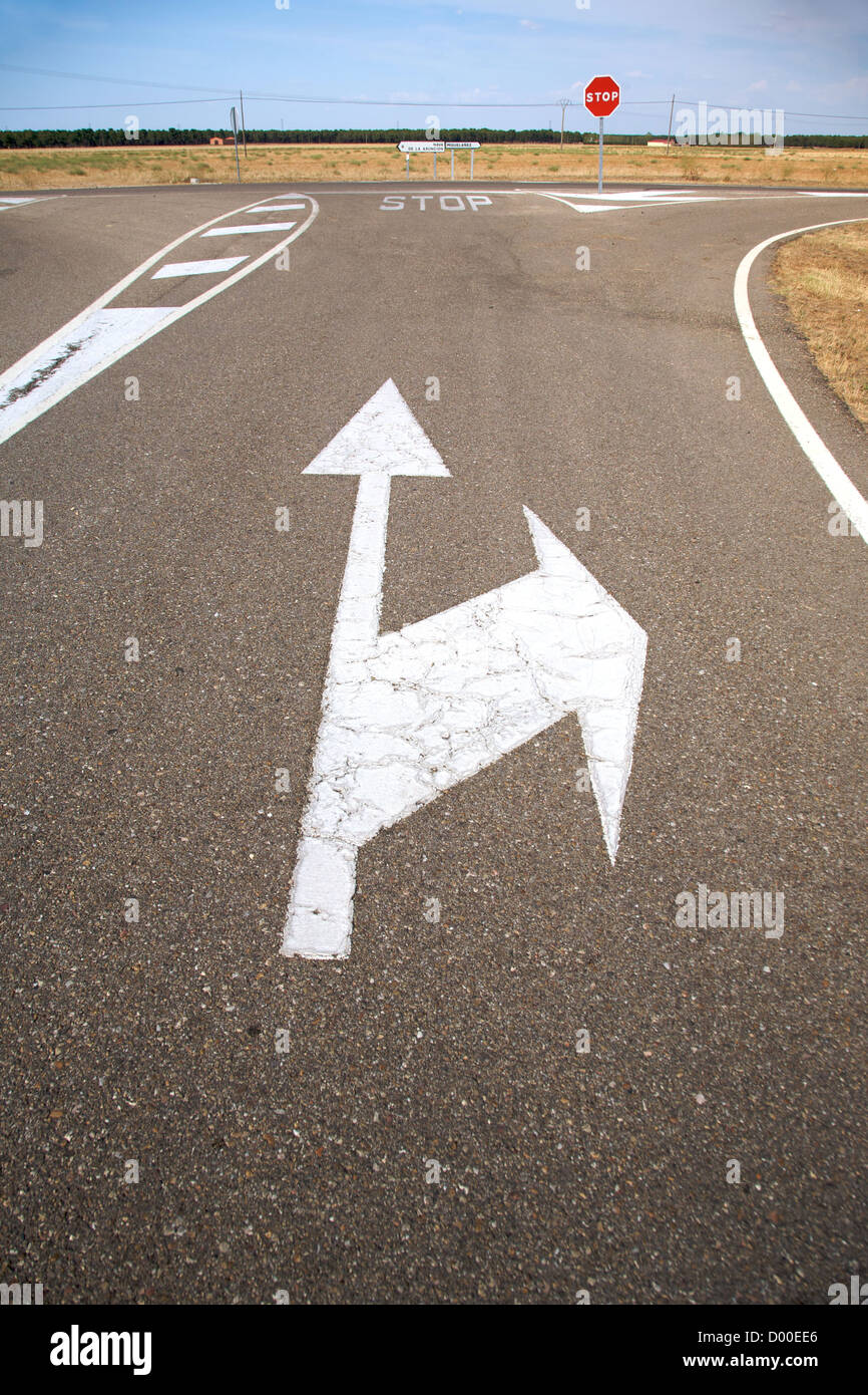 Voie publique à côté de la ville de Ségovie en espagne Banque D'Images