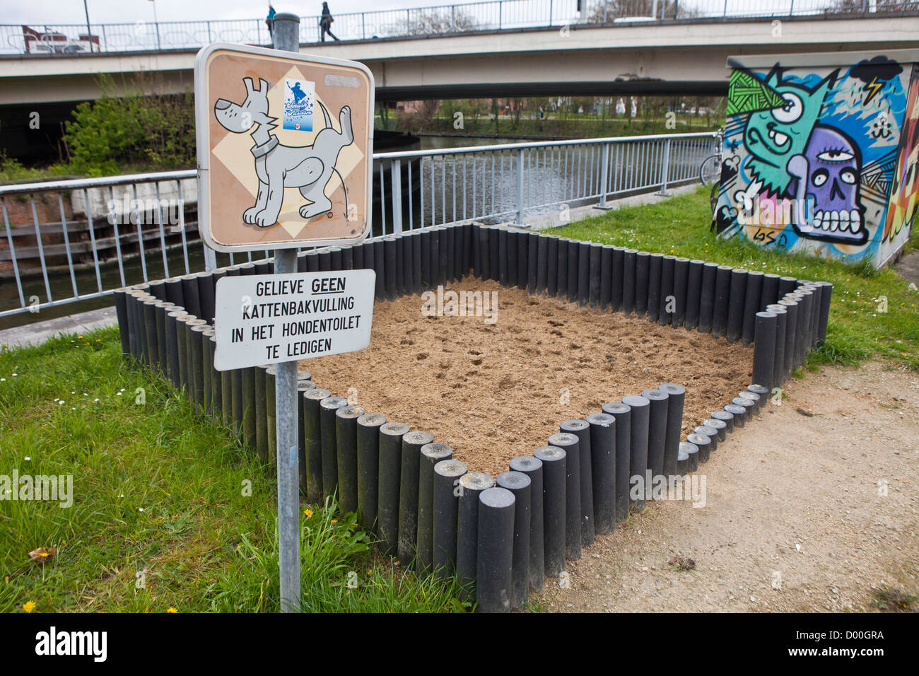 Toilettes pour chiens, Gand, Belgique. Banque D'Images