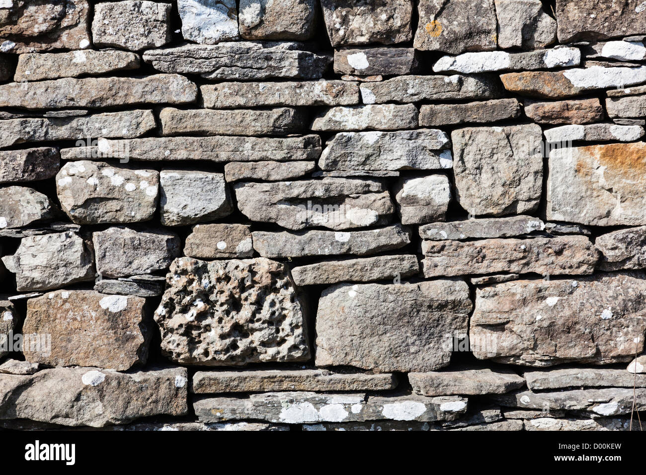 En pierres sèches, bien éclairé, England, UK Banque D'Images