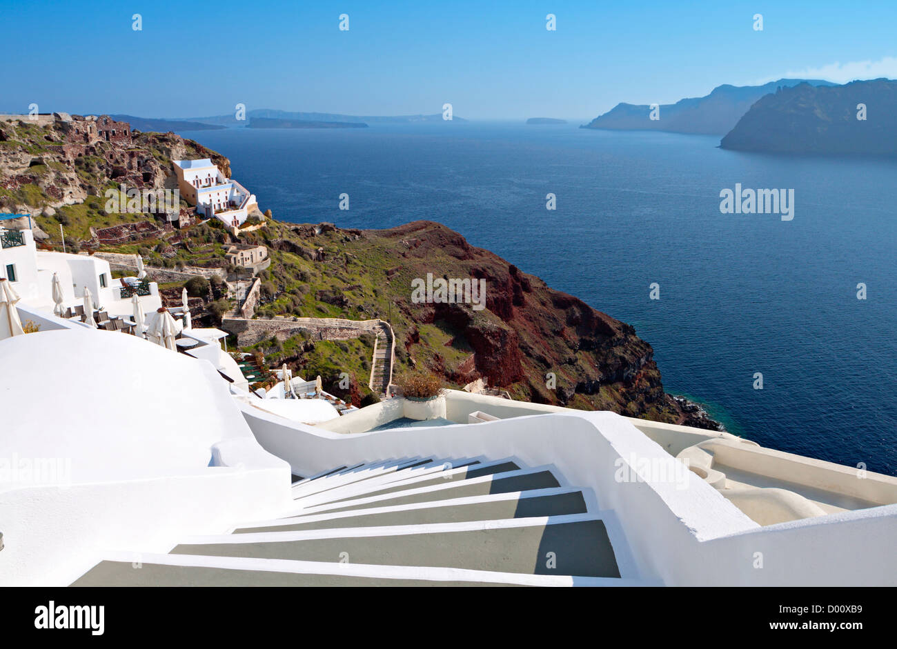 L'île de Santorin à la mer Egée en Grèce. Célèbre station balnéaire — free download
