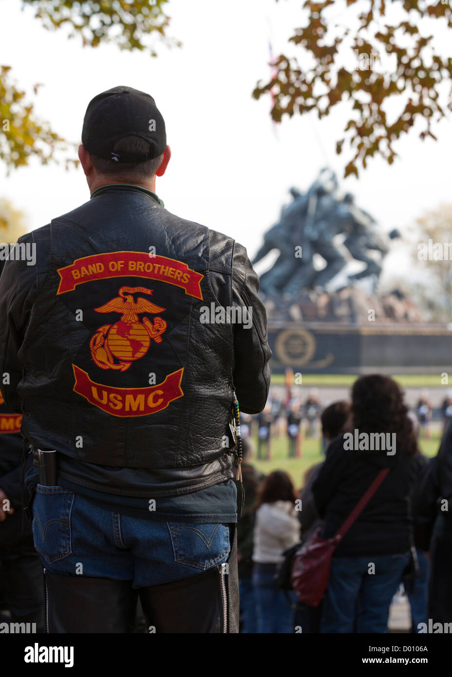 Frères d'USMC insigne club moto sur la veste Banque D'Images