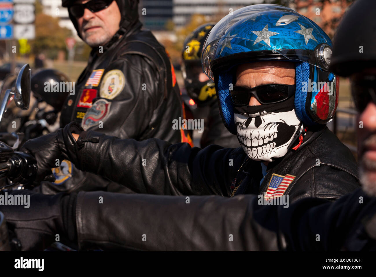 Les membres du club moto Harley Davidson Banque D'Images