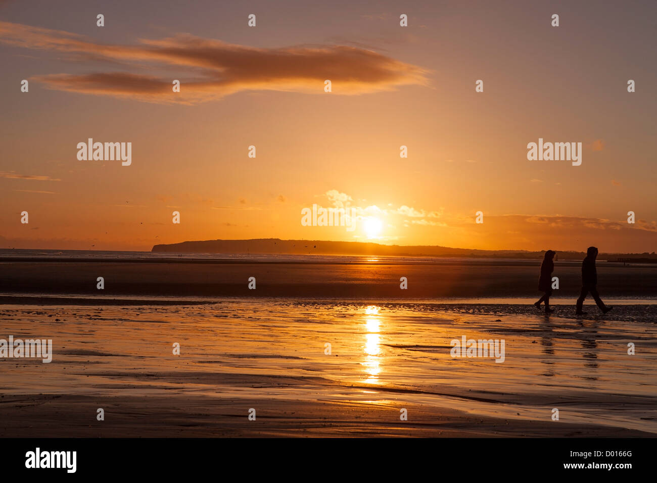 Sunset Beach - Camber Sands - Sussex Banque D'Images
