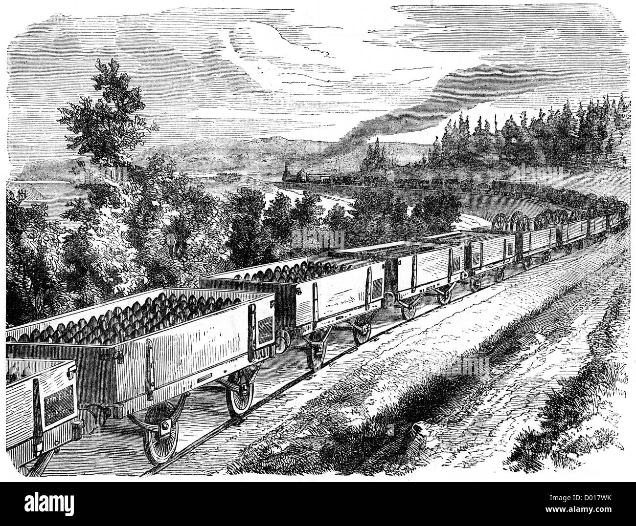 Train de munitions allemand pendant la guerre prussien Franco Banque D'Images