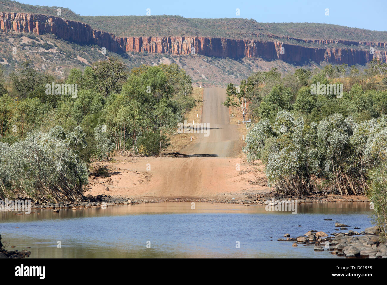Le passage de la rivière Pentecôte sur Gibb River Road. De Kimberley, en Australie occidentale. Banque D'Images