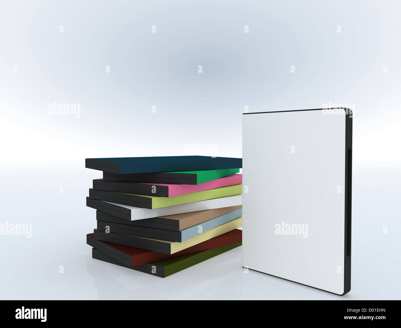 La couverture du dvd blanc près d'un tas de Dvd Banque D'Images