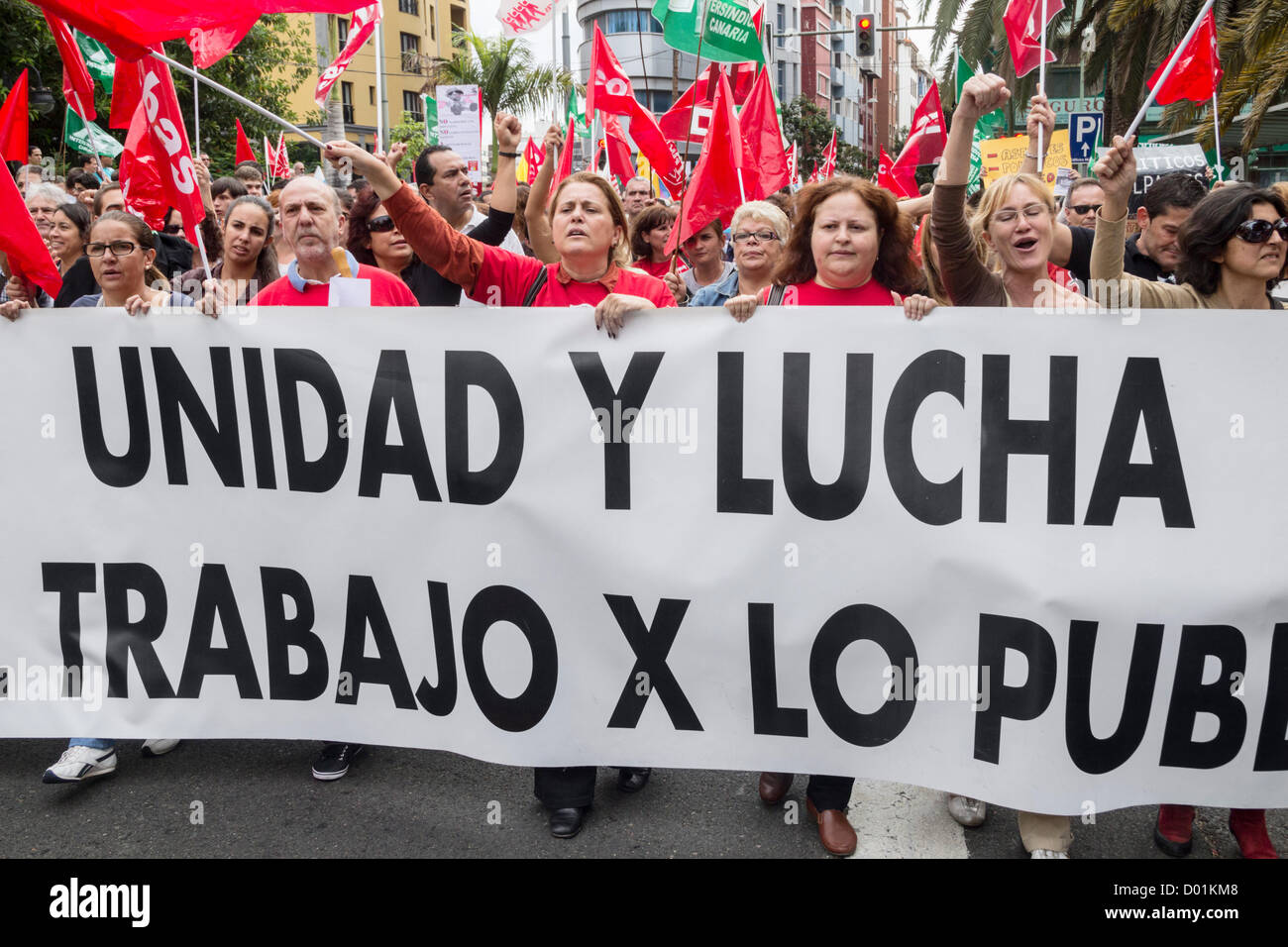 Las Palmas, Gran Canaria, Îles Canaries, Espagne. 14 novembre 2012. Grève générale de mars. Credit : ALANDAWSONPHOTOGRAPHY / Alamy Live News Banque D'Images