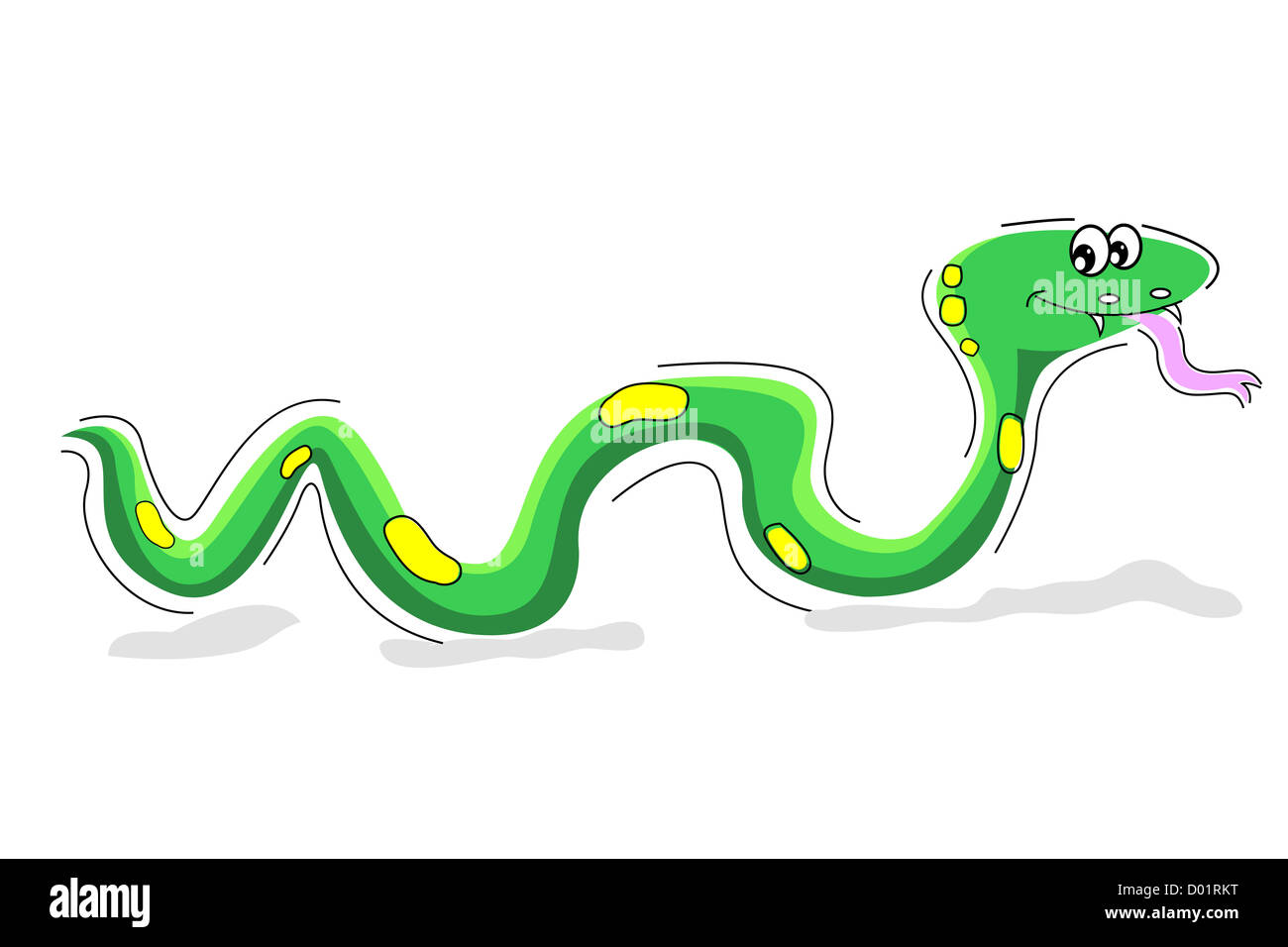 Illustration du serpent heureux sur fond isolé Banque D'Images