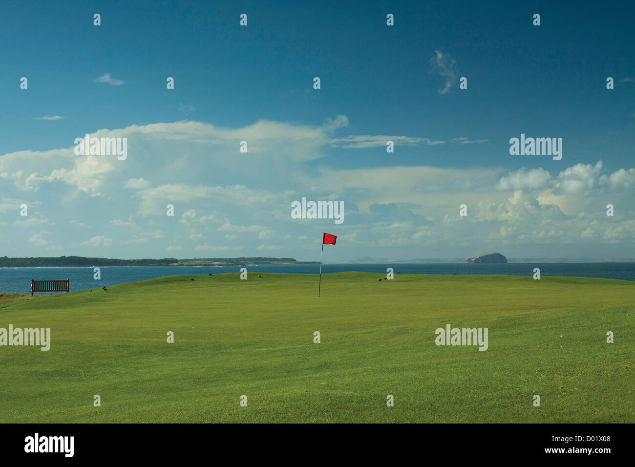 Winterfield Golf, Bass Rock et la manière de John Muir, Dunbar, East Lothian Banque D'Images