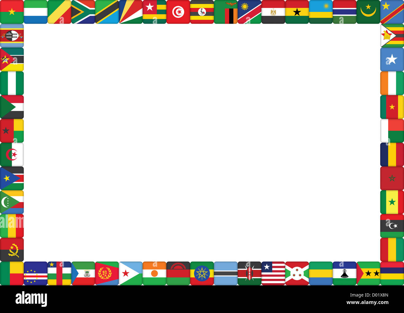 Cadre fait de drapeaux des pays africains Photo Stock - Alamy