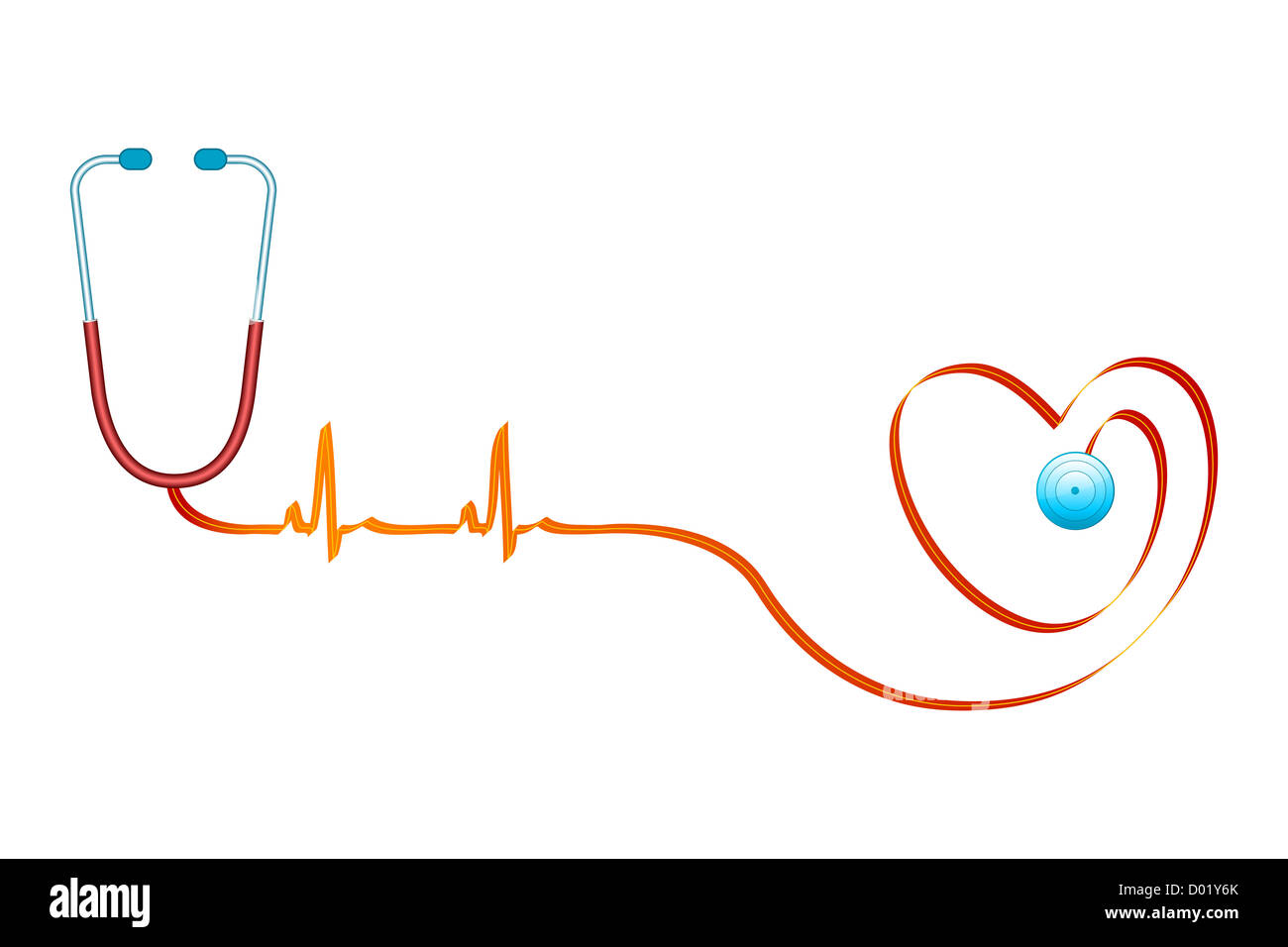 Illustration de fond isolé sur un coeur en santé Banque D'Images