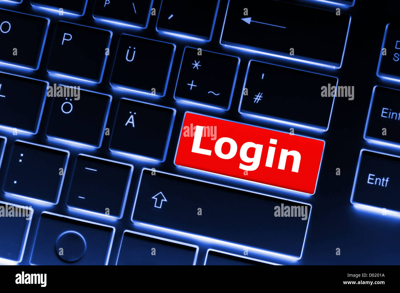 Inscrivez-vous ou connectez-vous sur le site internet de touche clavier concept Banque D'Images