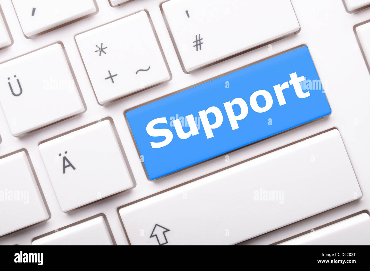 Appuyer sur une touche de clavier d'ordinateur mot montrant concept assistance Banque D'Images