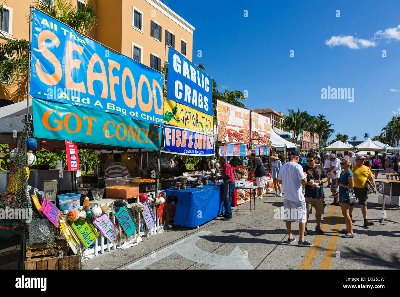 Le Delray Beach Festival des fruits de mer et vin, 2012 Atlantic Avenue dans le centre-ville historique de Delray Beach, Treasure Coast, Florida, USA Banque D'Images