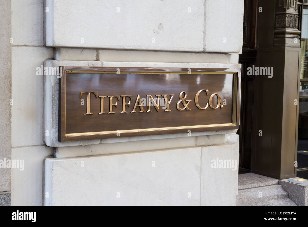 Tiffany And Co, bijouterie, signe en 37 Wall Street, New York Banque D'Images