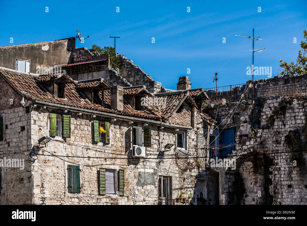 Immeuble ancien dans la ville de Split, Croatie Banque D'Images