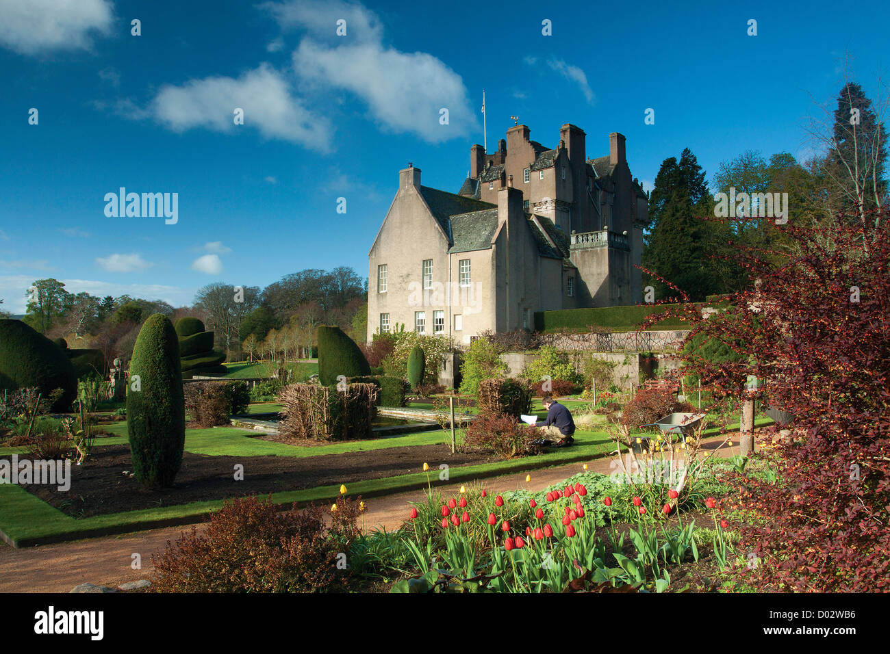 Le Château de Crathes et jardins, Banchory, Aberdeenshire Banque D'Images