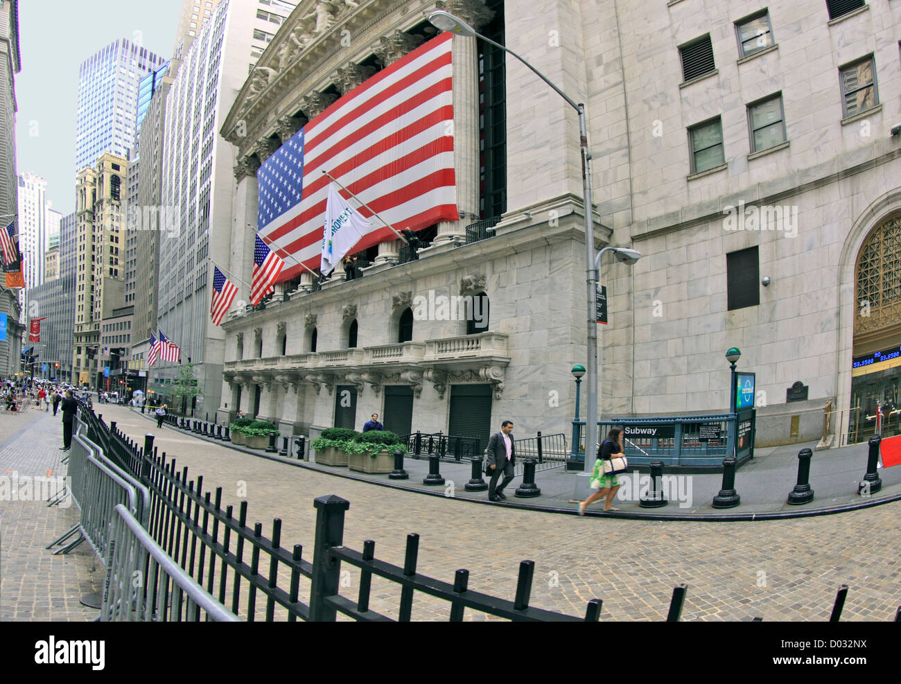 La Bourse de New York dans le quartier financier de Manhattan New York City Banque D'Images