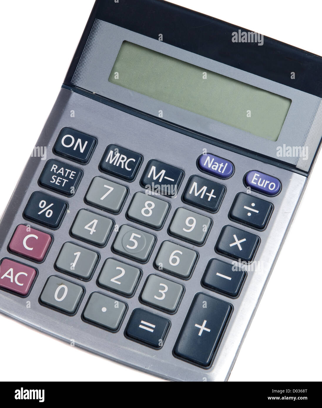 Photo d'une calculatrice sur un over white background Banque D'Images
