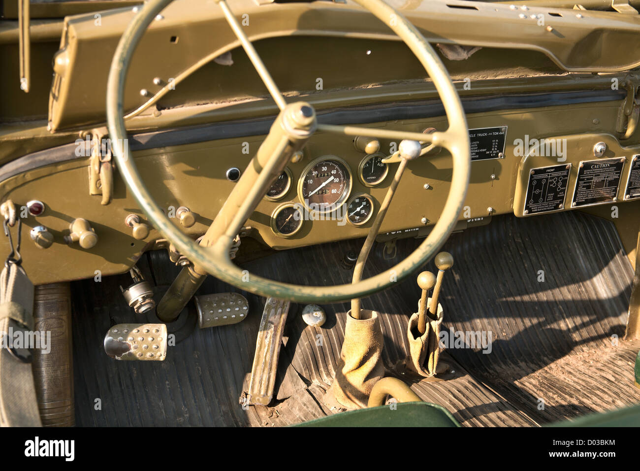 Fragment de l'automobile militaire de temps de 1941 Willys MB jeep de l'Armée US Banque D'Images