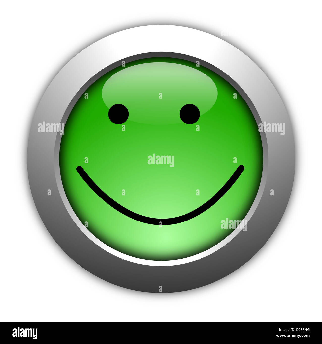Enquête de satisfaction client concept avec smilie et bouton Banque D'Images